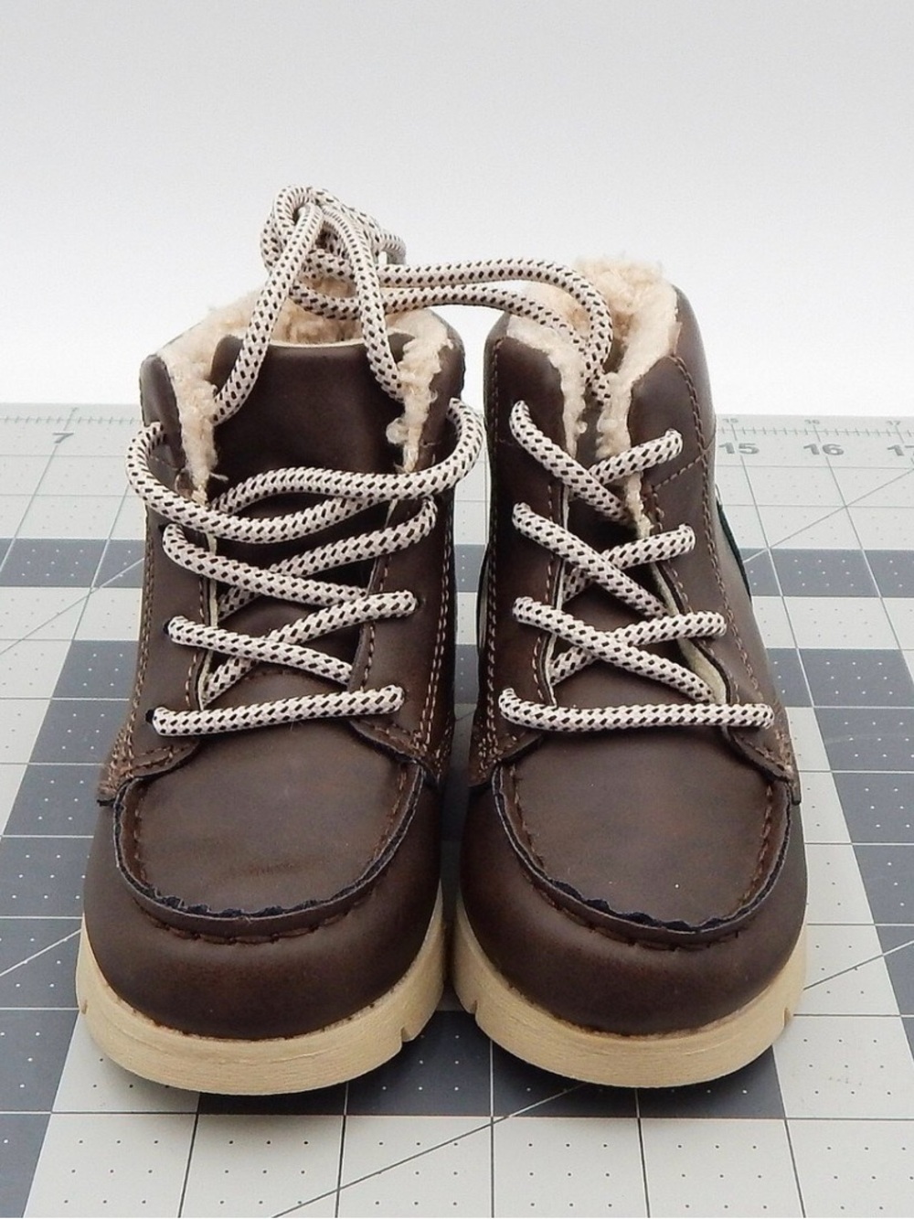 OshKosh B'gosh Brown Lace-Up Faux-Fur Lined Kids Boots